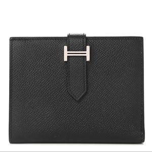 Hermes Bearn Compact Wallet black with palladium hardware - Orig. $2450 plus tax